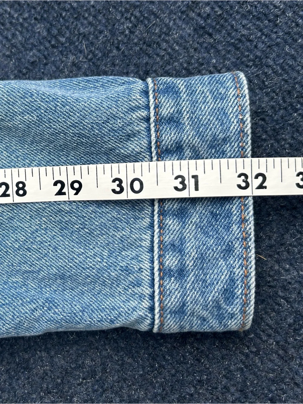 Abercrombie & Fitch Sherpa Lined Faux Fur Collar Denim Trucker Jacket Small